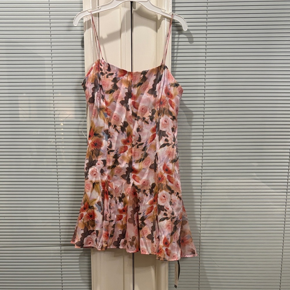 For Love & Lemons Pink Floral Mini Dress